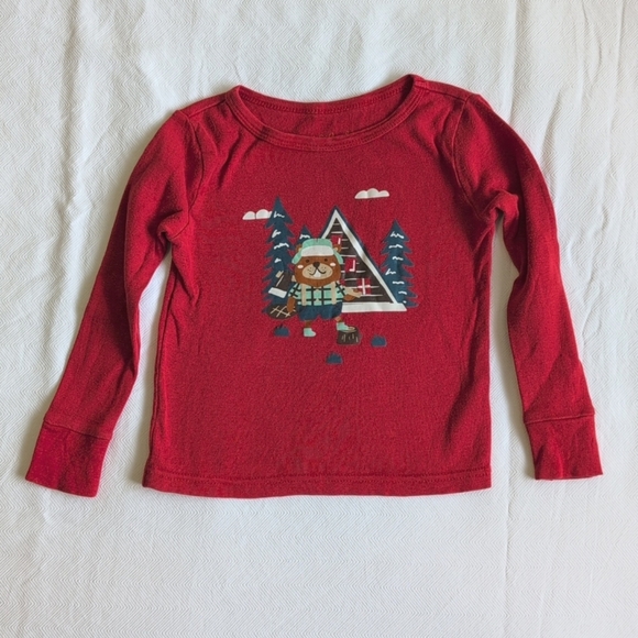 cat & jack winter bear fleece pants & cotton top pajama set 3T toddler boys - Picture 10 of 10